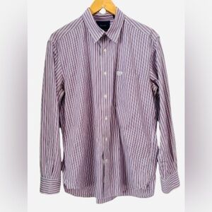 Facconable purp stripe button down shirt SZ L